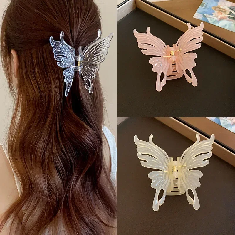 

1/2/3 Pcs Butterfly Shape Design Hair Claw Elegant Cross Teeth Hair Clips Claw Crab Barrette Sweet Hair Clip Hair Accessories