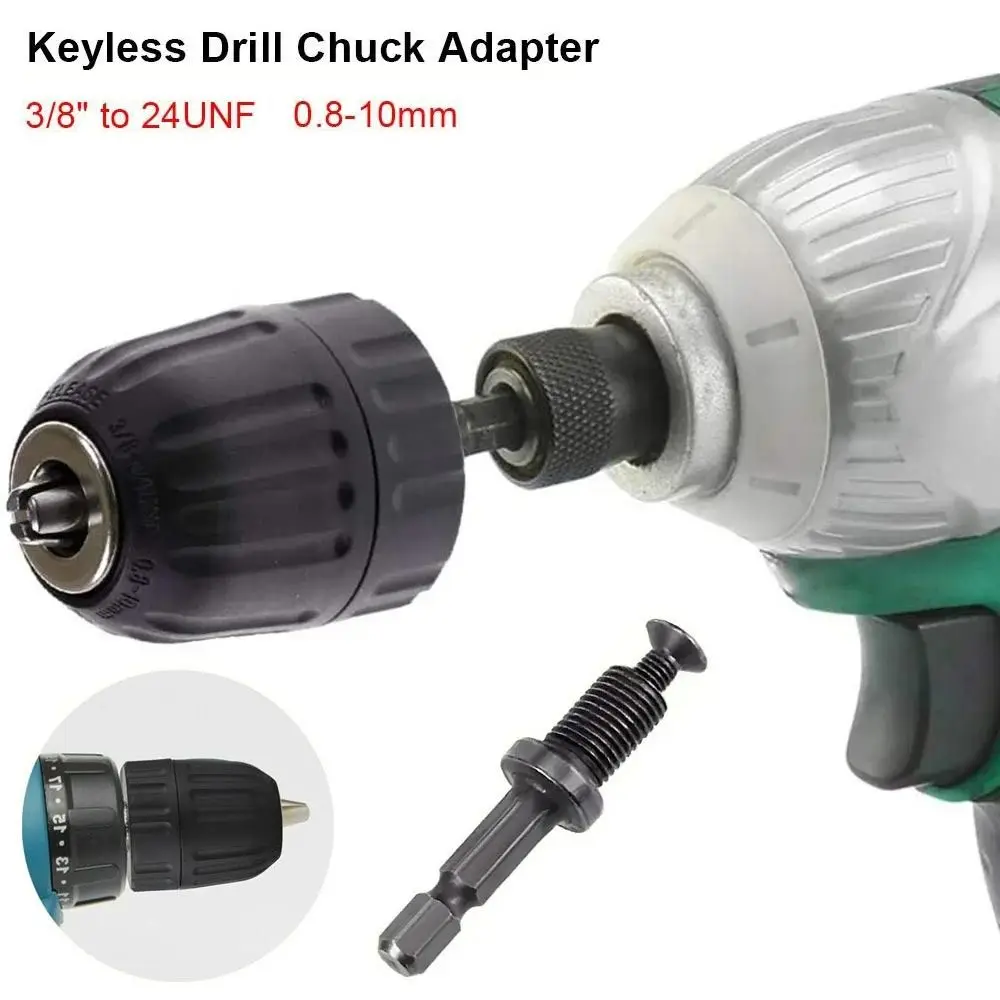 

1 шт. 0,8-10 мм бесключевой сверлильный патрон с резьбой от 3/8 "do 24UNF, быстрое соединение, быстросменный адаптер, стальной шестигранный хвостовик 1/4 дюйма