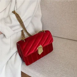 Borsa da donna di lusso Mini borsa a tracolla piccola in velluto di alta qualità pochette da sera per feste borsa a tracolla con patta alla moda Packag femminile