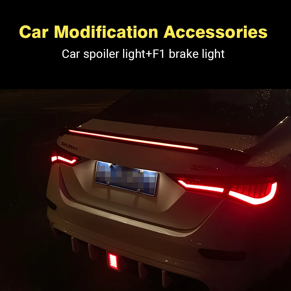 

OKEEN Led Car Tail Light Universal Pilot Warning Brake Light Car Rear Spoiler Light Stop Signal Lamp Auto Racing Accessories 12V