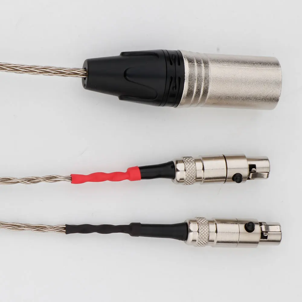 Hi-end HIFI 4pin OCC 2.5 3.5 4.4mm XLR Balanced Earphone Headphone Upgrade Cable Silver Plated With Microphone Stereo Earbud