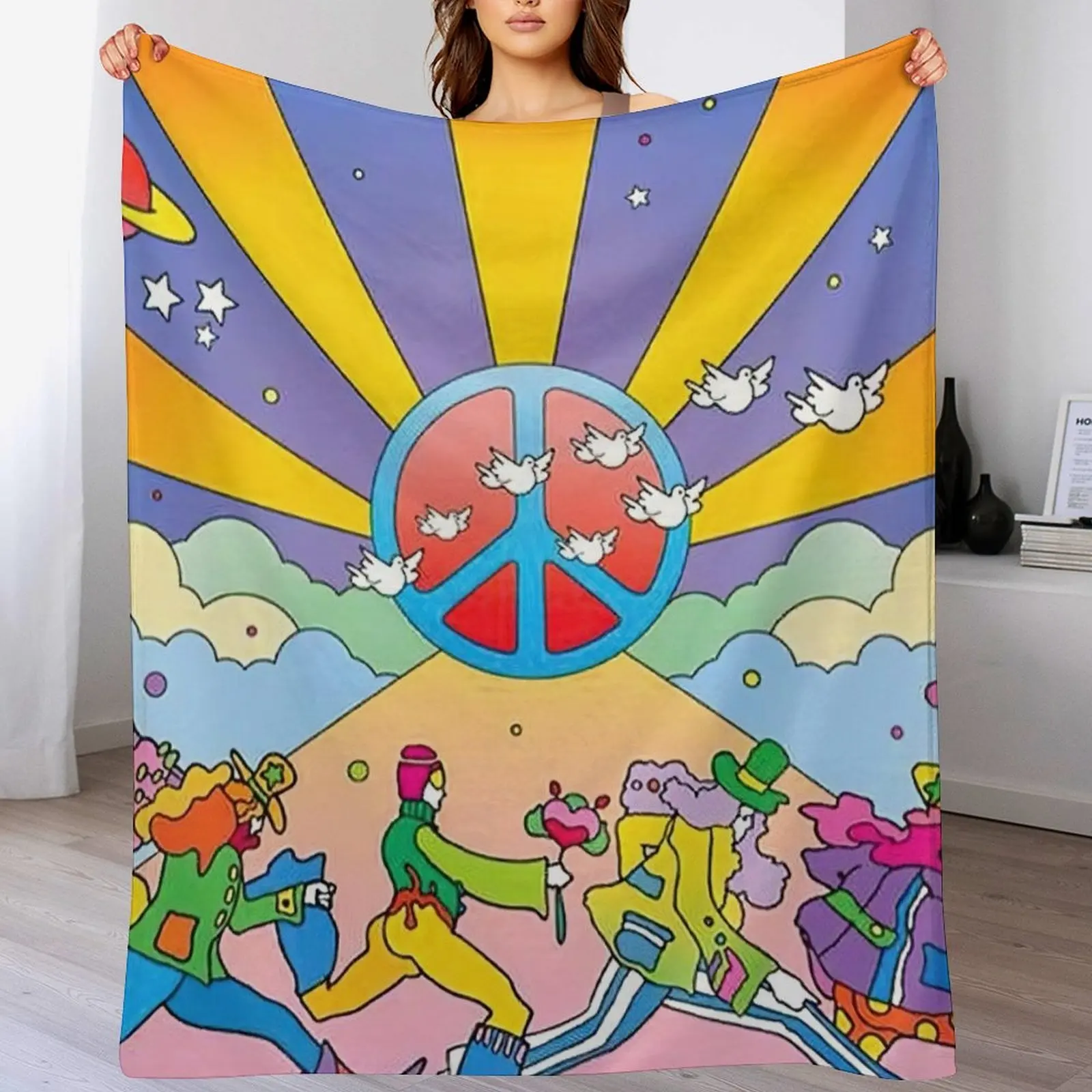 

peter max Throw Blanket Travel Blankets For Bed Luxury Brand Plush Blankets
