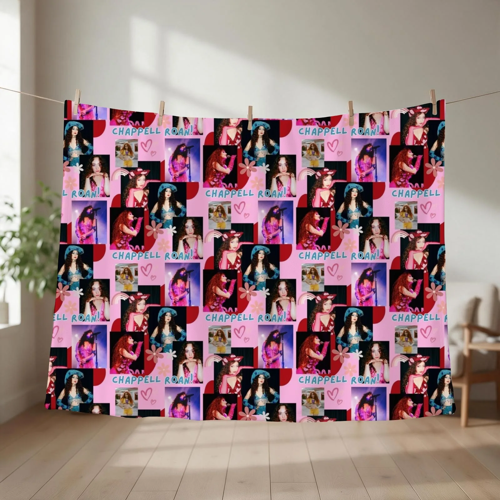 Chappell Roan Collage Throw Blanket couch cozy soft plush fuzzy picnic outdoor blanket