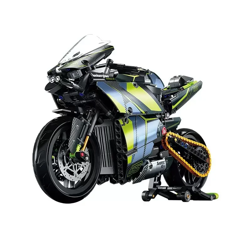 1180pcs Motorcycle Model Building Block Toys Puzzle Assembly Machinery Assembly Model 1:8 Ornament Gifts