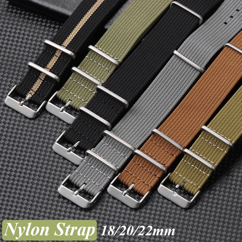 18mm 20mm 22mm Universal Wristband Canvas Nylon Watch Strap Watchband for Rolex New Ribbed Nylon Watch Straps for Seiko Bracelet