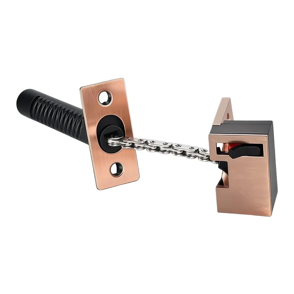 Invisible Door Guard Concealed Door Chain For Ultimate Protection Brushed Silver Steel Hardened Mounting Screws