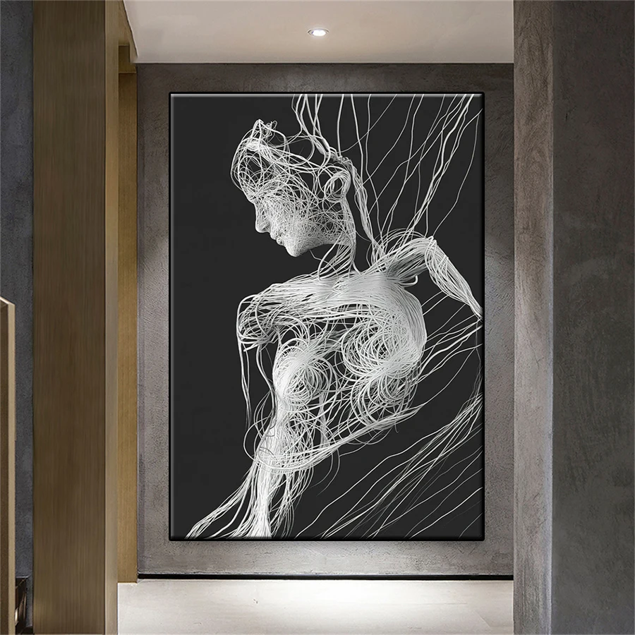 Full Diamond Painting Modern Abstract Aesthetics Art Silk Thread Women Mosaic Needlework Picture Diamond Embroidery Home Decor