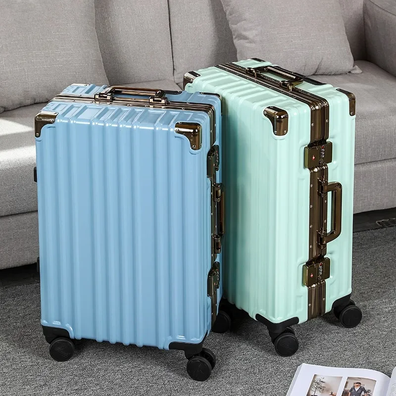 Valise à Roulettes avec Cadre en Aluminium pour Homme et Femme, Sacs de Voyage, Cabine, 20 Pouces de Haut Niveau d'Apparence, Valise à Roulettes avec Mot de Passe, Nouvelle Collection