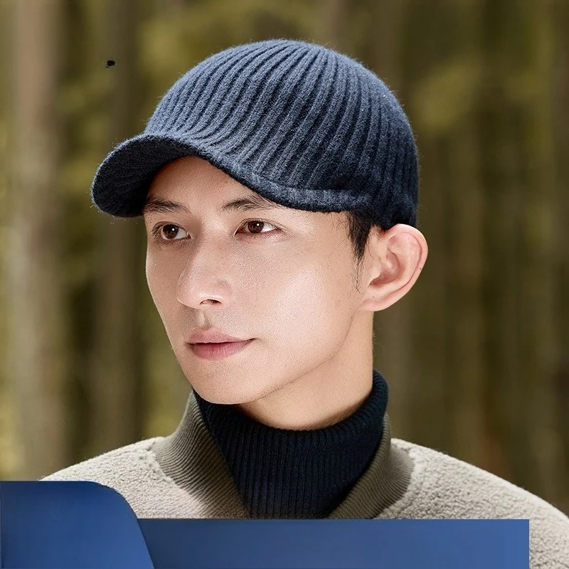 Autumn and Winter New Fashion Outdoor Sports Golf Knitted Baseball Cap Versatile High Sense Unisex Solid Color Elastic Cap