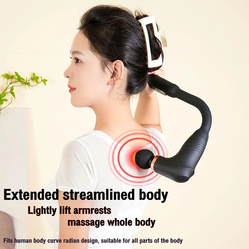 مدلك بمقبض طويل على شكل حرف U لعمال المكاتب، قرع مناديل عميقة لأكتاف الظهر والرقبة والساقين والقدمين، هادئ وطويل