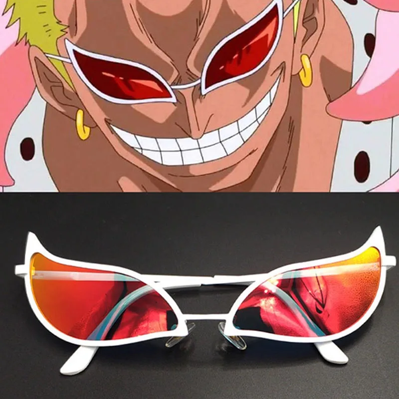 

Doflamingo Cosplay Glasses Sun glasses Halloween Cosplay Glasses Cat Eye Sunglasses for Women Men