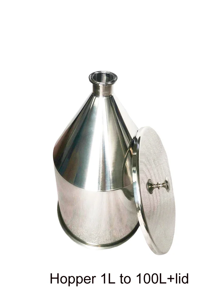 2L to 80L Stainless Steel Sanitary Hopper Brewing Hopper Beer Powder Dosing Feeder Hygienic Dry
