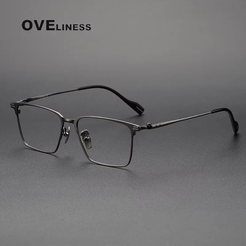

2026 Pure Titanium Glasses Frame Men Square Eyewear Male Classic Full Korean Eyeglasses Frames spectacles