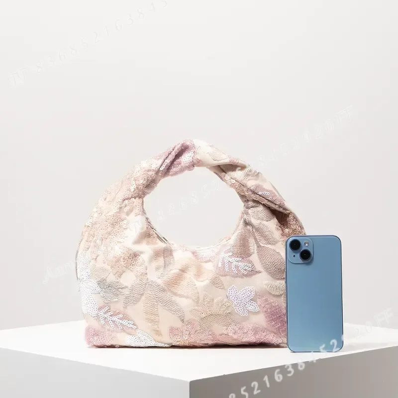 Luxury Sequin Handbag for Women Elegant Floral Clutch Bag Evening Prom Party Purse Bridal Wedding Guest Accessories Lady view 3