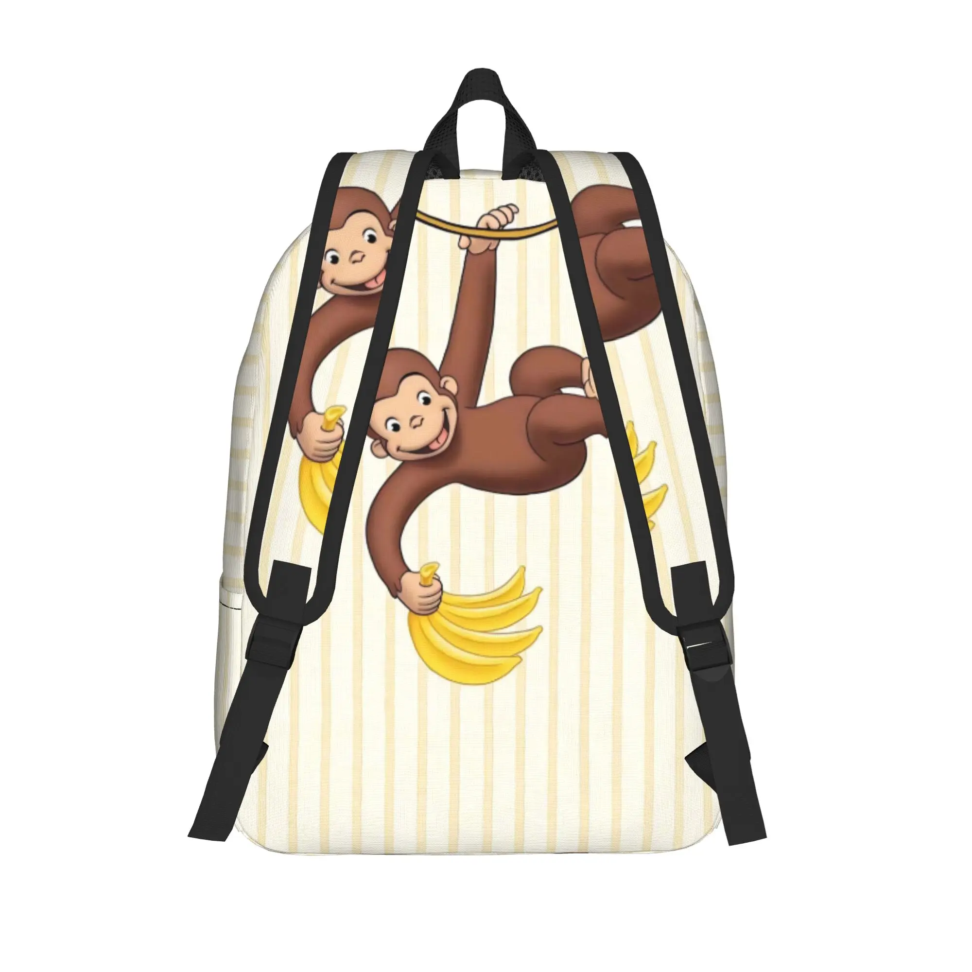 Curious Monkey Georges Cartoon Backpack for Men Women Fashion Student Business Daypack TV Series Laptop Canvas Bags Lightweight