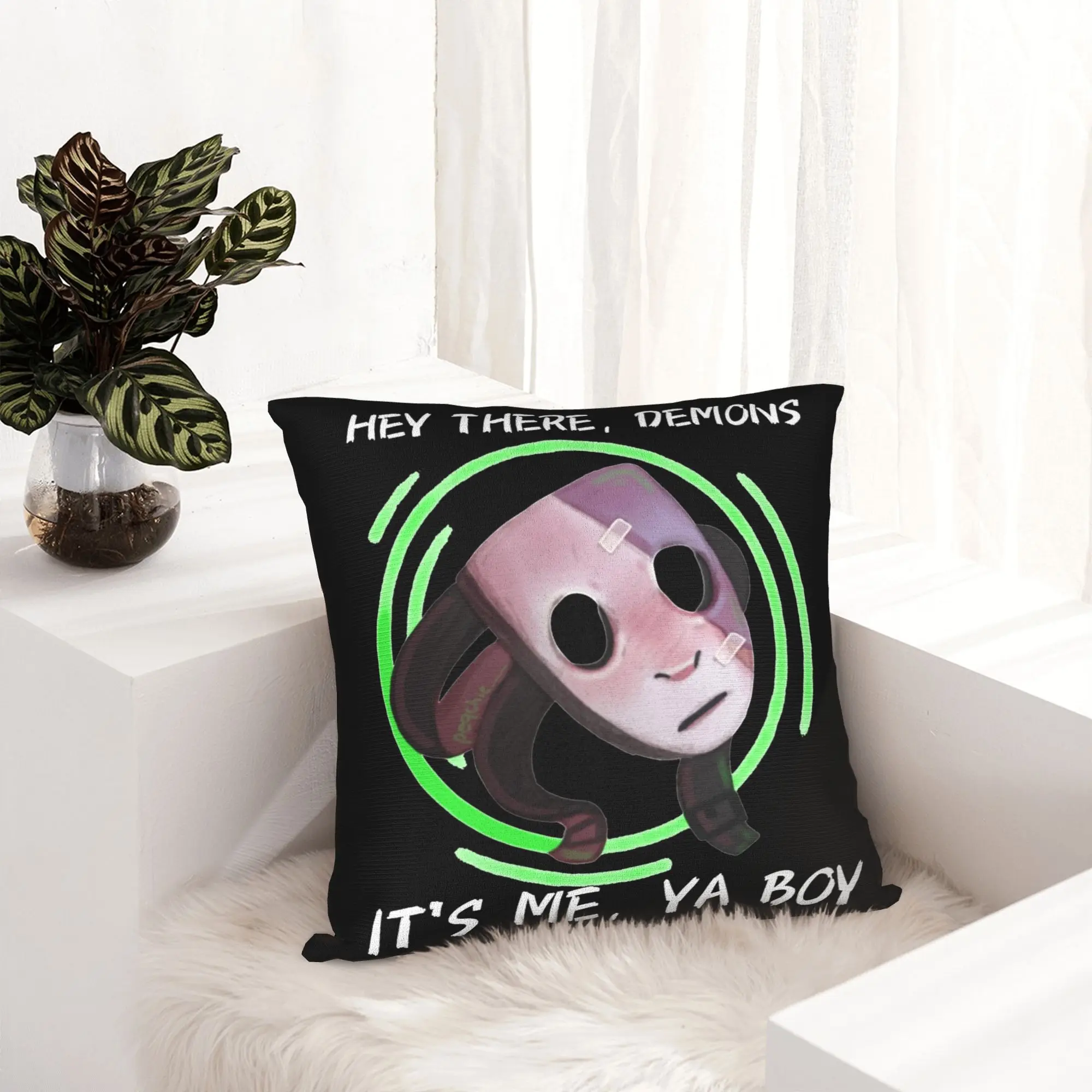 Sally Face Game  Pillowcase Printed Fabric Cushion Cover Decorations Demon Mask Pillow Case Cover Seat Square 40*40cm