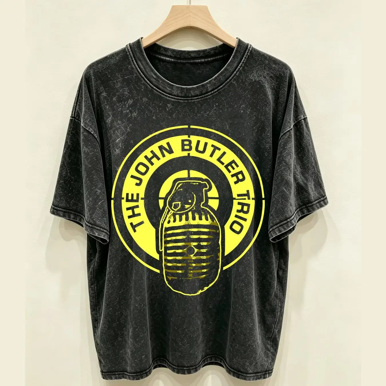 washed T Shirt John Butler Trio 2007 Concert Brown Size S Grand National Tour Europe long or short sleeves vintage Washed
