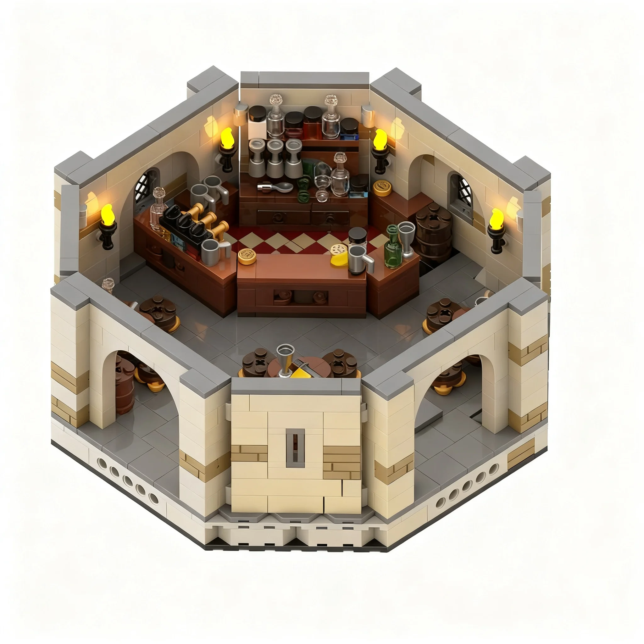 924pcs MOC Castle The Tavern Instructions PDF Innkeeper and Vampire Hunter Model Christmas Gift Set Craft Design