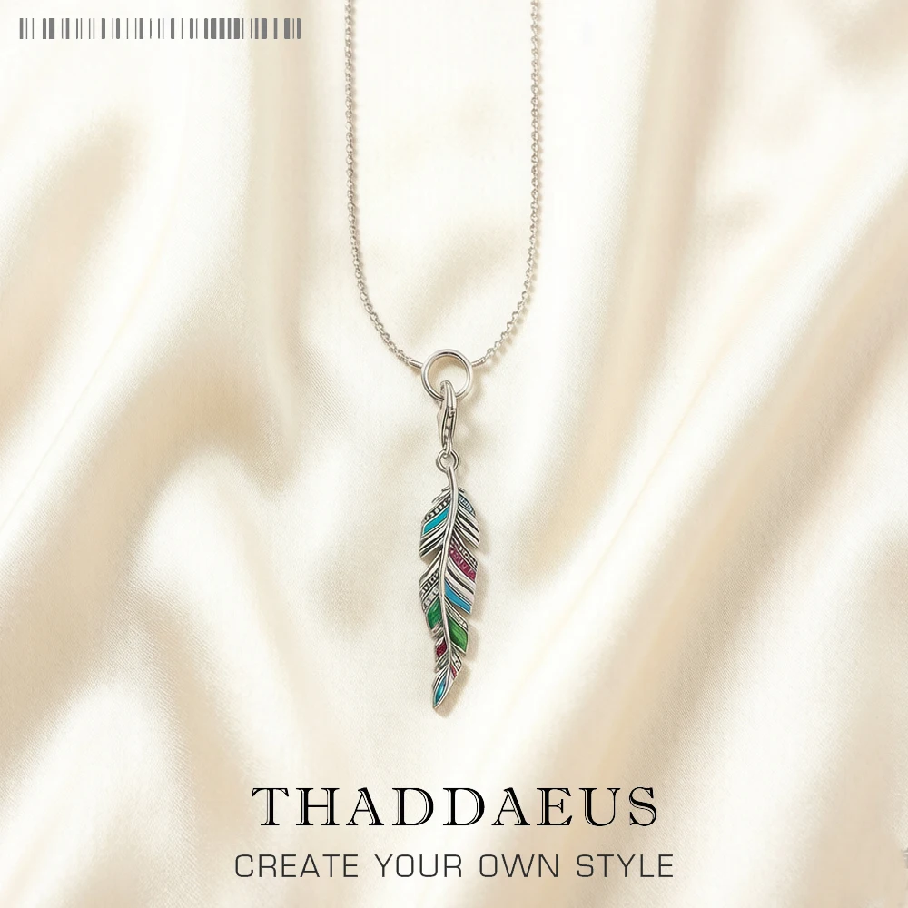 Collier plume ethnique été tout nouveau bijoux fins accrocheurs Europe 925 en argent Sterling bohême cadeau pour les femmes