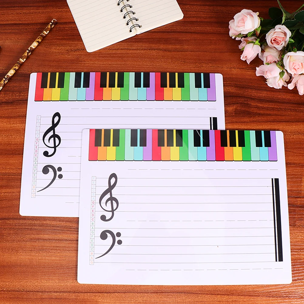 Exercise Board Music Notation Practice Teaching Tool Musical Stave Whiteboard Double Sided Safe Plastic Reusable Boards