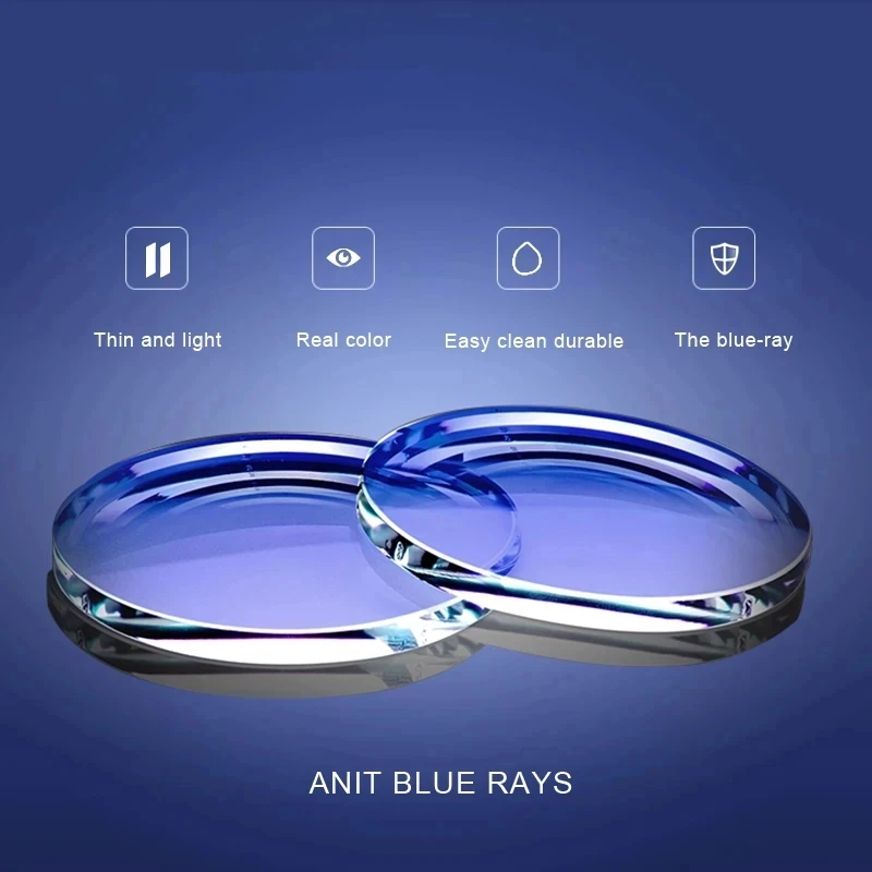 

LOERHUNAR Anti Blue Light Blocking Resin Lens1.56 1.61 1.67 1.74Optical Prescription Glasses Lens Myopia Hyperopia Thin Lenses