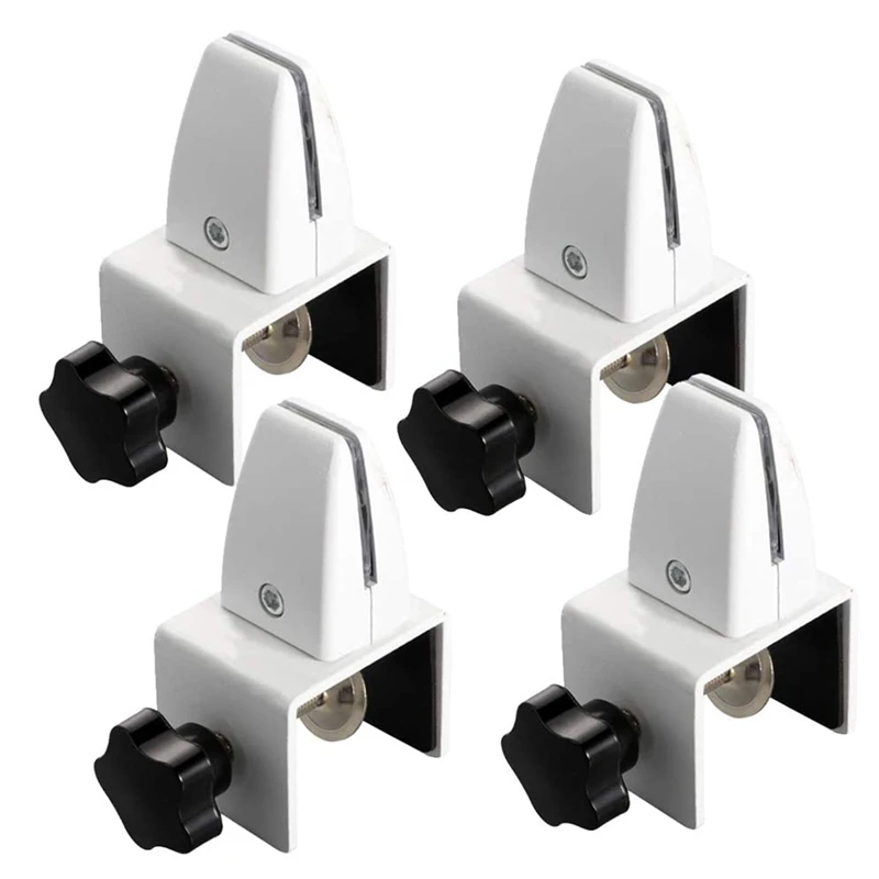 

4Pcs Sneeze Guard Clamp Bracket Office Desk Partition Support Bracket Aluminum Alloy Sneeze Guard Holder Clamp