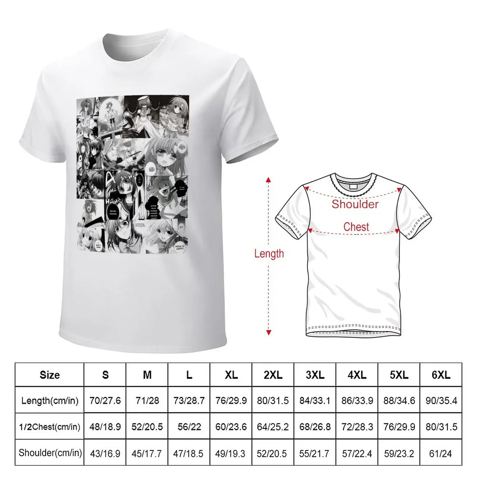 Rena Ryuugu Manga Panel Collection T-Shirt baggy shirts summer clothes street wear mens shirts graphic tee