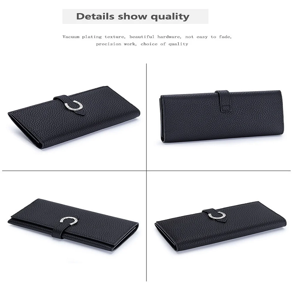 URBAN MASTER 9 Colors Women Genuine Cow Leather Long Fashion Ladies Clutch Phone Purse Multi-Card Holder Luxury Designer Wallets