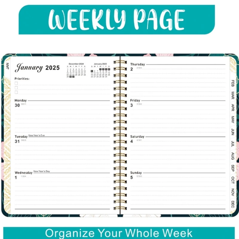 2025 Weekly Planner Notebook, 2025 Academic Planner Notebook for Teacher Student