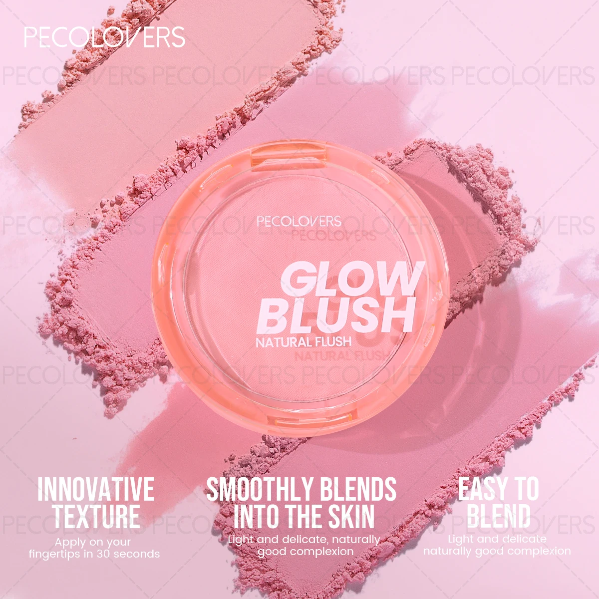 1PC Palette de fard à joues imperméable rose facile à appliquer maquillage naturel 3D Look Palette de fard à joues finitions mat dans les tons rouges Palette de maquillage
