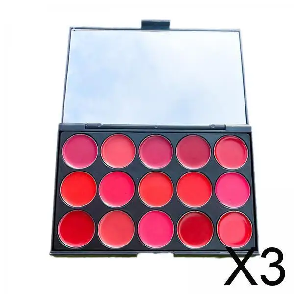 3x15 لون لوحة أحمر الشفاه مستحضرات التجميل الشفاه وصمة عار أحمر الشفاه للنساء بار