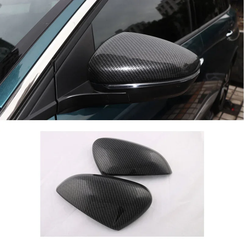 ABS Car Rearview Mirror Cover Trim Shell Case Sticker For Peugeot 3008 5008 GT Hybrid 2016 2017 2018 2019 2020 2021 2022 2023