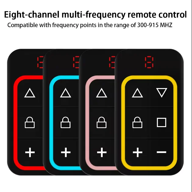 Eight channels Chargeable battery 300-915MHz multi-frequency brands garage doors gate wireless remote control door opener