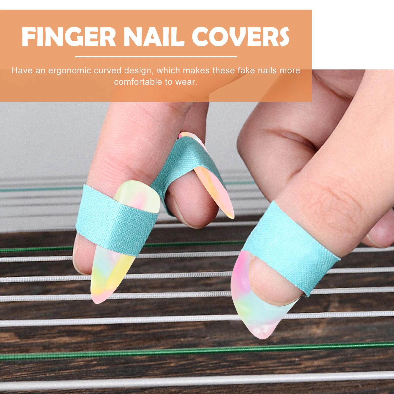 

Playing The Pipa Nails Fake Accessories Lute Using Nylon Cotton Finger Protectors