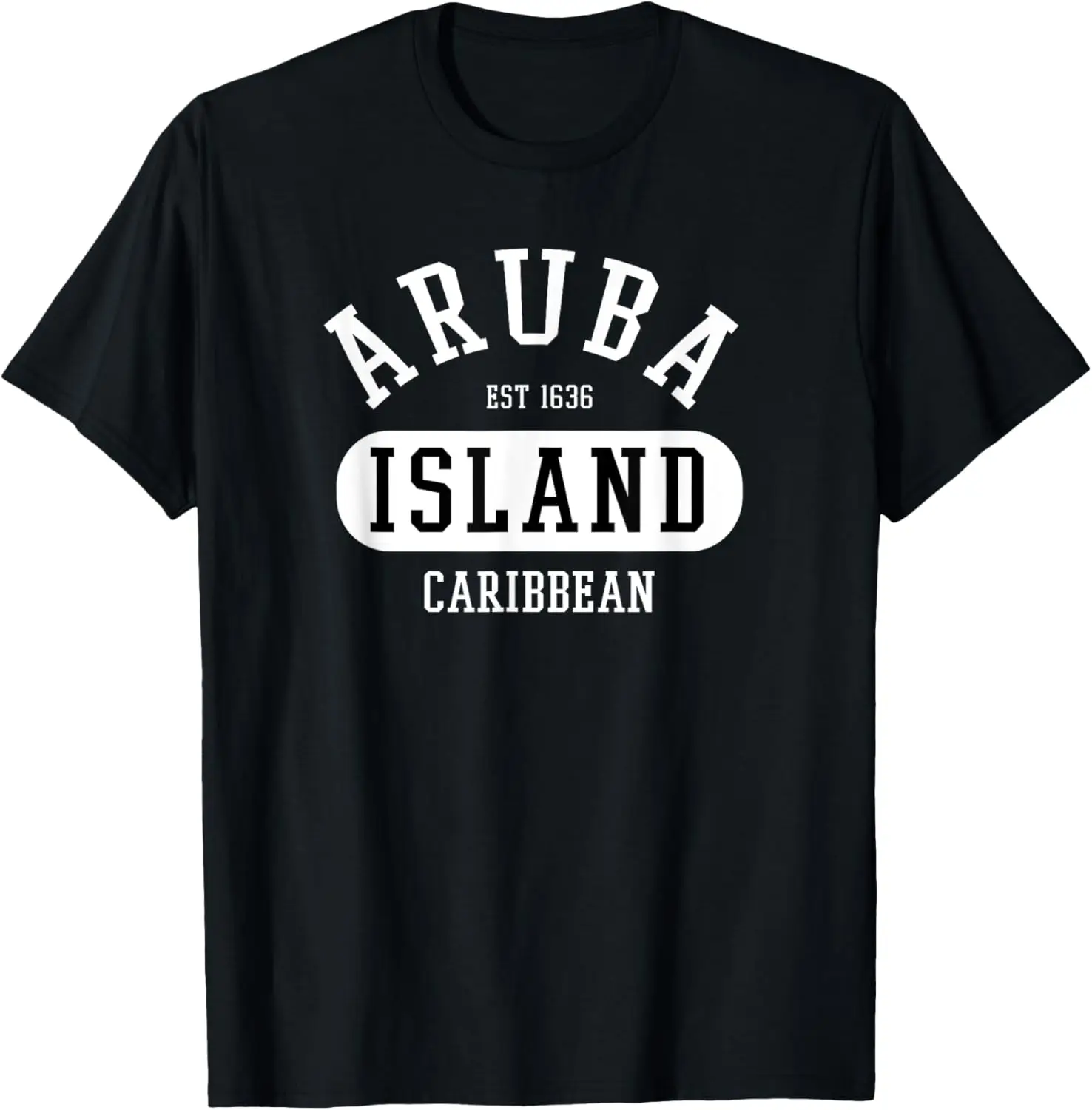 

Retro Aruba Caribbean College Jersey Style Graphic Design T-Shirt