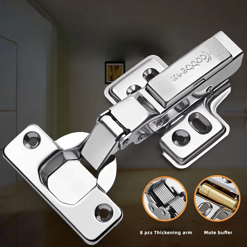 1pc Cold Roll Steel Furniture Cabinet Hinge Door Hydraulic Hinges Damper Buffer Soft Close For Kitchen Furniture Hardware