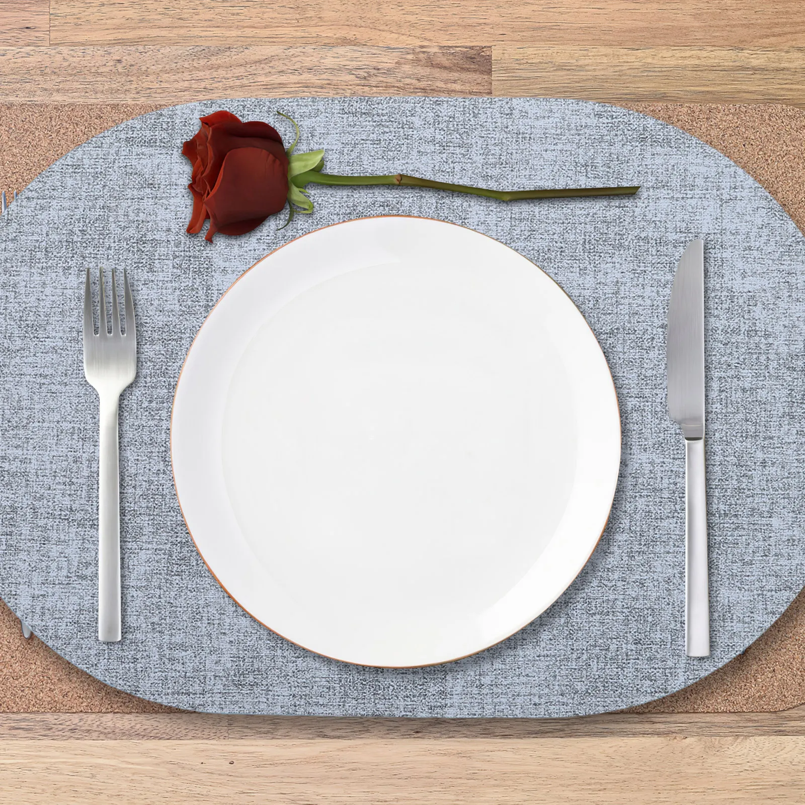 Almofada de mesa de jantar, 6 peças, resistente ao calor, à prova d'água, óleo, fácil limpeza, cor sólida, hotel, restaurante, casa, tapete protetor de mesa