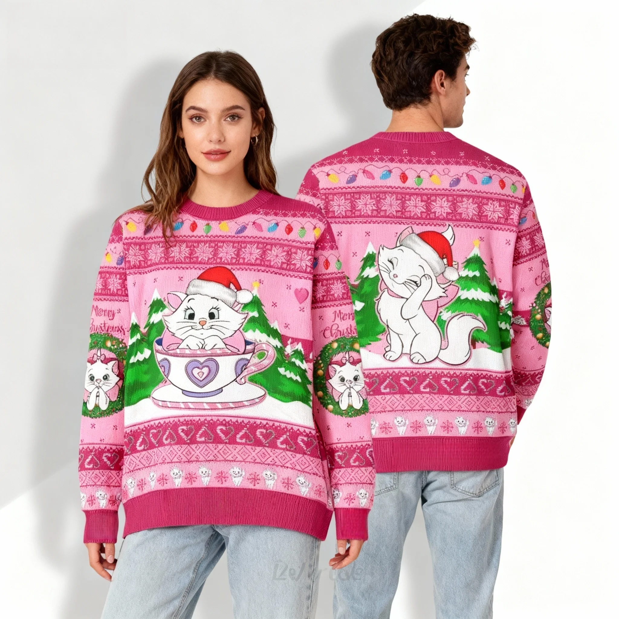 

Принцесса Диснея, Мэри, кошка, рождественская вечеринка, милая крутая женская толстовка большого размера для взрослых и детей, осенне-зимняя с круглым вырезом