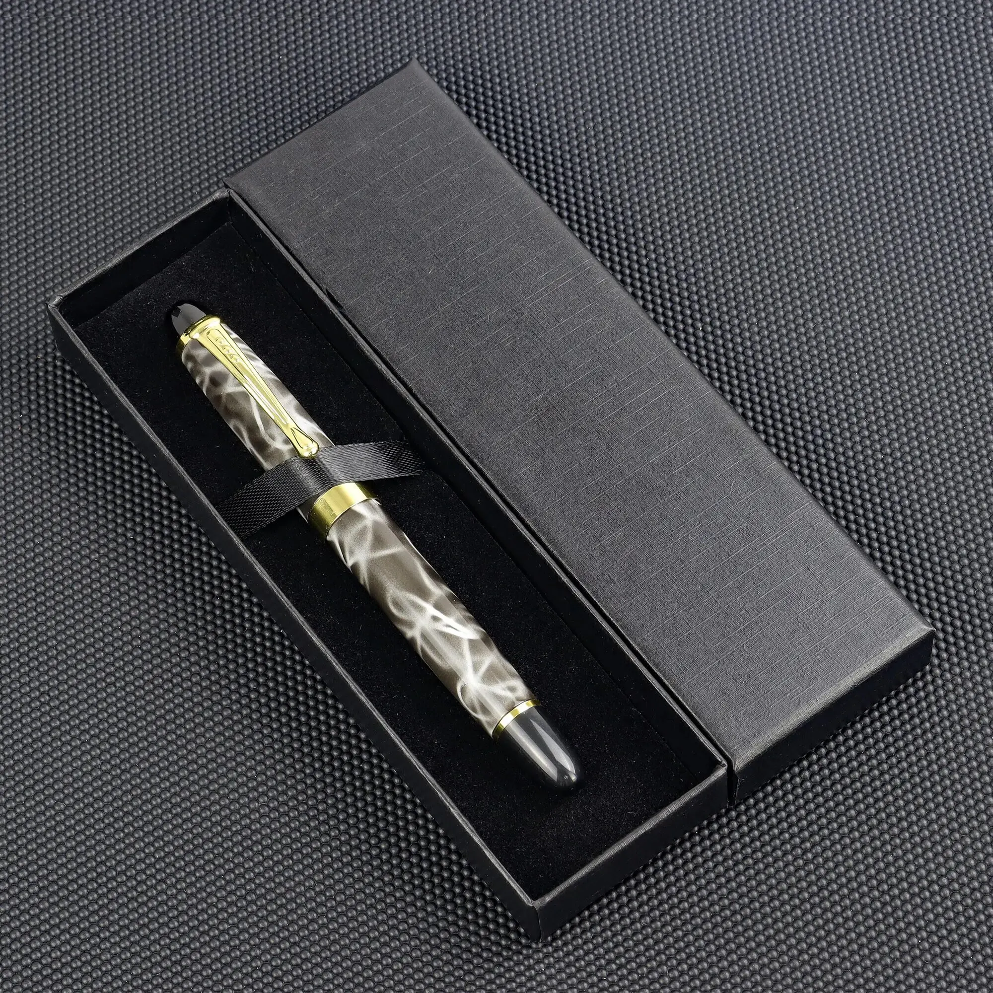 1 Of Premium Marble Pattern Fountain Pen Set - Exquisite Design, High Quality, Luxury Choice, Metal Pen