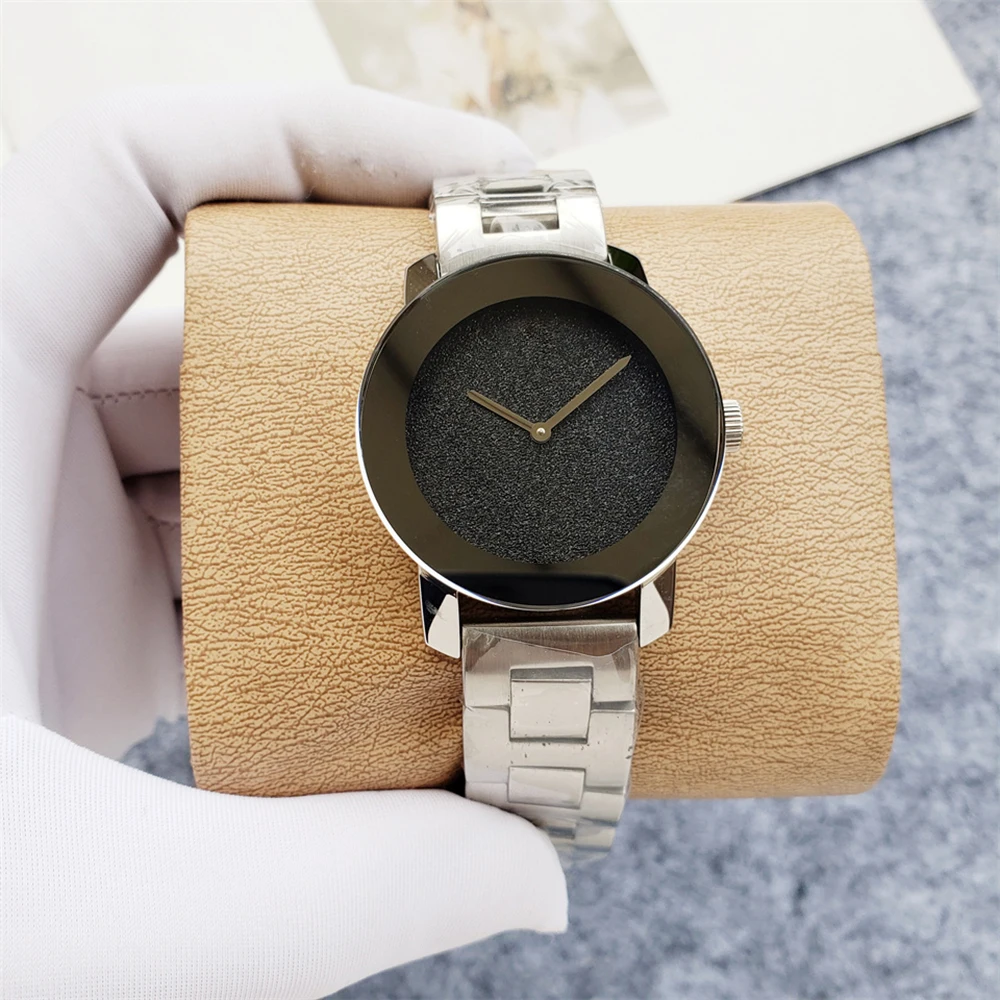 Brand Wrist Watches Classic Women Girl 36mm High Quality Stainless Steel Metal Band Quartz Clock M13