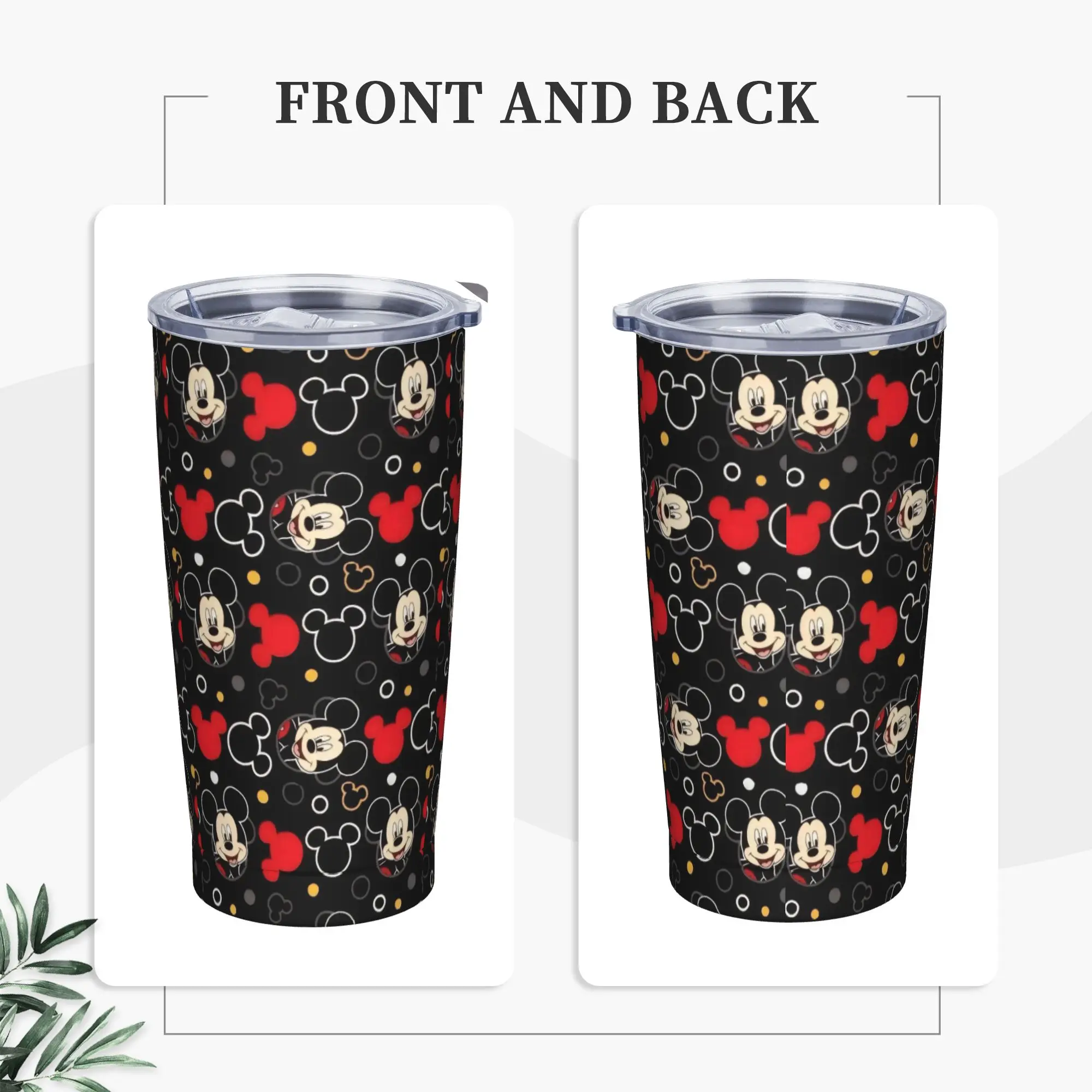 

Стакан из нержавеющей стали Mickeys, кружки с мышкой, чашка с соломинкой, дорожная бутылка для холодных напитков, водой, изолированные термочашки на 20 унций