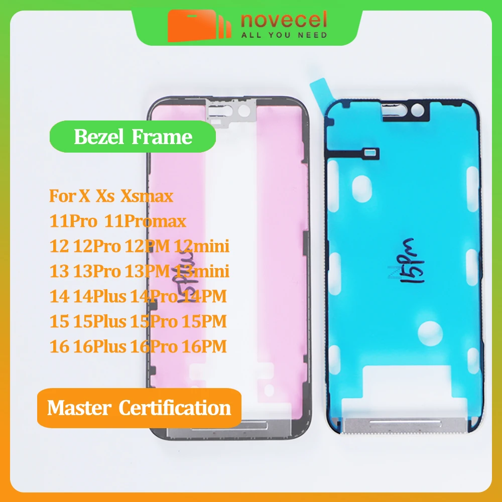 

5pcs Top Quality ORI Front Bezel Frame with Adhesive Tape for iPhone 12 11 13 14 15 pro X Xs Max LCD Middle Frame for 16 series
