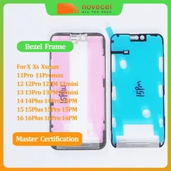 5pcs Top Quality ORI Front Bezel Frame with Adhesive Tape for iPhone 12 11 13 14 15 pro X Xs Max LCD Middle Frame for 16 series