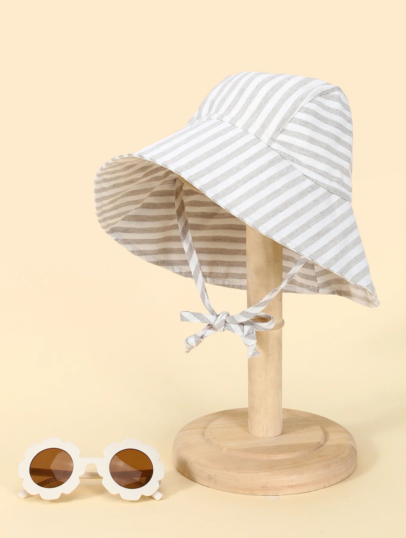 2Pcs/set Spring/Summer Stripe Printing Kid Sun Hat  ,Toddler Boy and Girls Wide Brim Leaf  Printing outdoor Beach bucket hats