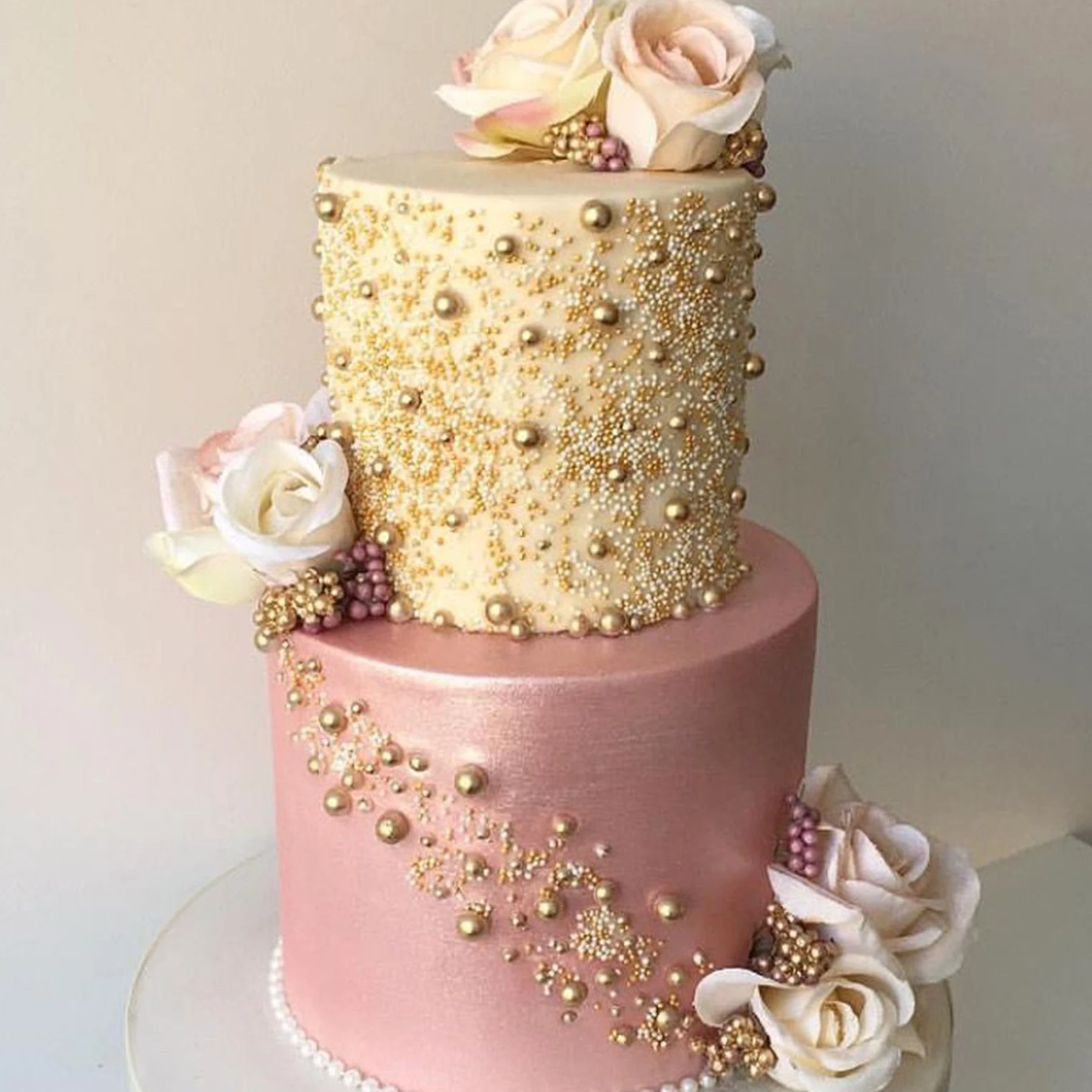 85 g goldener Perlen-Kuchenaufsatz für Geburtstag, Hochzeit, Valentinstag, Party, DIY-Kuchendekoration, nicht essbar, nur zur Dekoration – Detail 2