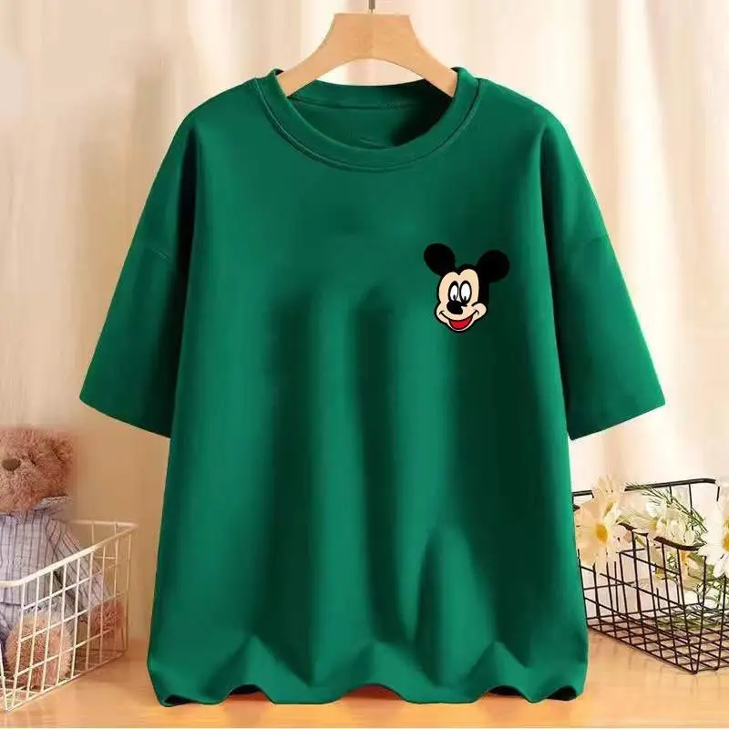 

ropa Women's t-shirt Disney Mickey 100% Cotton T-Shirt Women Summer Korean Style Loose Salt System Ins Trendy Short Sleeve Tops