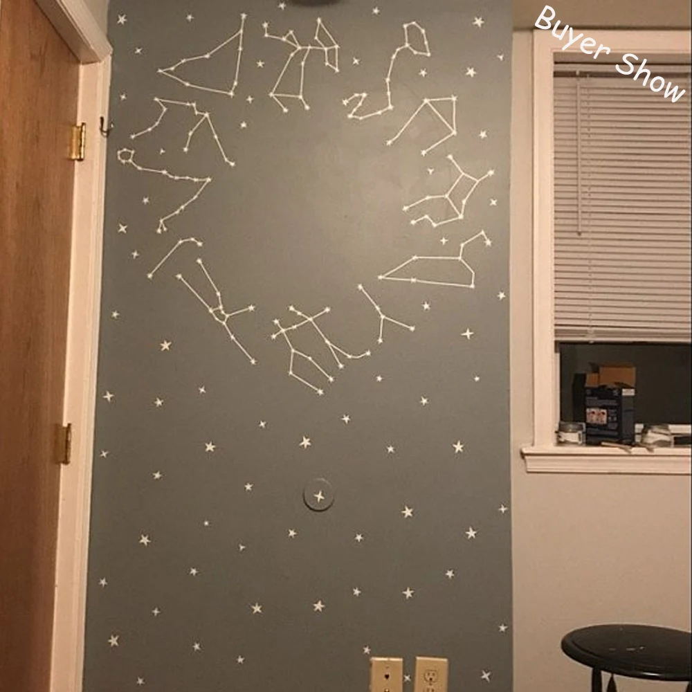Nordic Zodiac Constellation Wall Decals Star Stickers ,Zodiac Gift, Bedroom Wall Decor Mural, Gift For Her, Kids Room Sticker