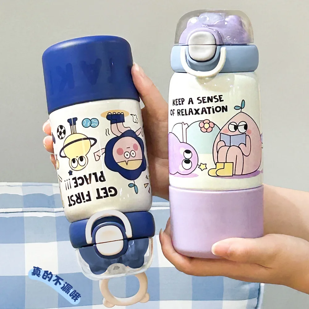 

500ML Cartoon Kids Thermos Bottle Cute Children's Thermal Water Bottle Stainless Steel Thermos Mug For Student Outdoor Water Cup