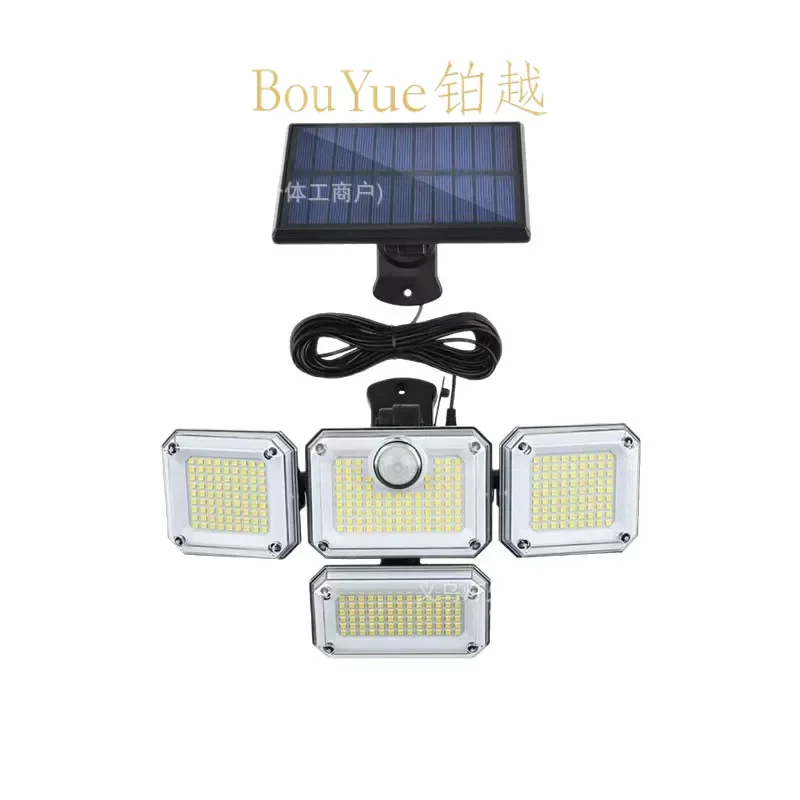 Solar Wall Light Outdoor Garden Lamp Waterproof Split Type Remote Control Lighting for Courtyard Garage Pathway Yard