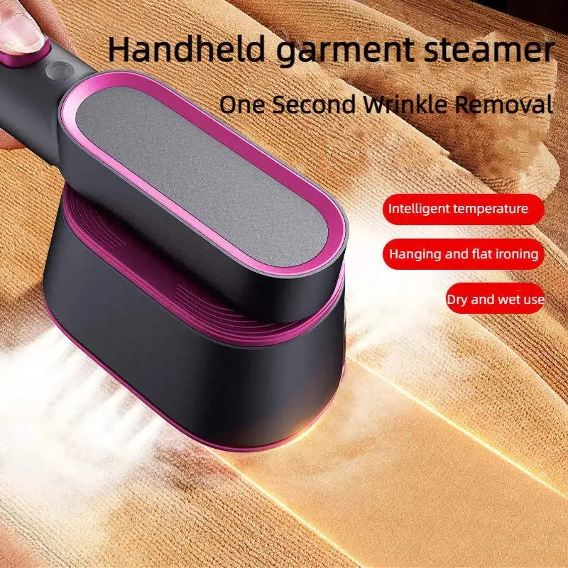 Mini Steam Iron Portable Handheld Electric Iron Wet and Dry Dual Use Small Steam Iron Rotatable Handle Large Panel